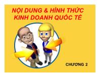 Bài giảng Chương 2: Nội dung và hình thức kinh doanh quốc tế