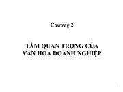 Bài giảng Chương 2: Tầm quan trọng của văn hoá doanh nghiệp