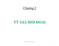 Bài giảng Chương 2: Tỷ giá hối đoái (tiếp)