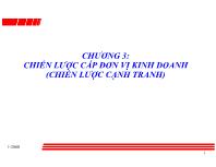 Bài giảng Chương 3: Chiến lược cấp đơn vị kinh doanh (chiến lược cạnh tranh)