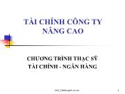 Bài giảng Chương 3 : Chính sách cổ tức