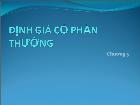 Bài giảng Chương 3: Định giá cổ phần thường