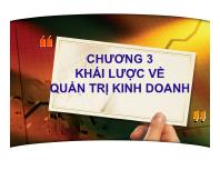 Bài giảng Chương 3: Khái lược về quản trị kinh doanh