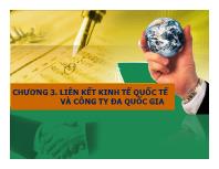 Bài giảng Chương 3: Liên kết kinh tế quốc tế và công ty đa quốc gia