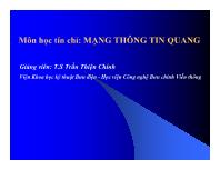 Bài giảng Chương 3: Mạng thông tin quang ghép bước sóng (wdm)