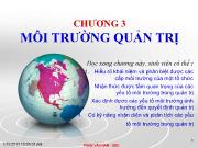 Bài giảng Chương 3: Môi trường quản trị