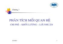 Bài giảng Chương 3: Phân tích mối quan hệ chi phí – khối lượng – lợi nhuận