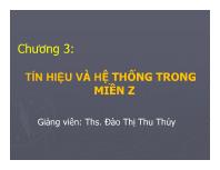 Bài giảng Chương 3: Tín hiệu và hệ thống trong miền z