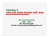 Bài giảng Chương 3: Văn hóa kinh doanh Việt Nam