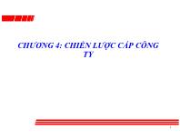 Bài giảng Chương 4: Chiến lược cấp công ty (tiếp theo)