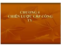 Bài giảng Chương 4: Chiến lược cấp công ty (tiếp)