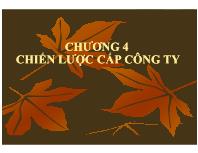 Bài giảng Chương 4: Chiến lược cấp công ty