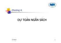 Bài giảng Chương 4: Dự toán ngân sách