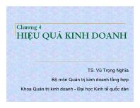 Bài giảng Chương 4: Hiệu quả kinh doanh - Vũ Trọng Nghĩa