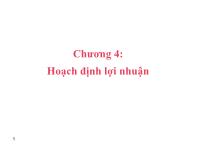 Bài giảng Chương 4: Hoạch định lợi nhuận (tiếp theo)