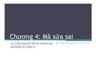 Bài giảng Chương 4: Mã sửa sai