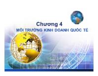 Bài giảng Chương 4: Môi trường kinh doanh quốc tế (tiếp)