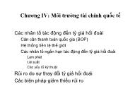 Bài giảng Chương 4: Môi trường tài chính quốc tế