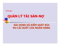 Bài giảng Chương 4: Quản lý tài sản-Nợ