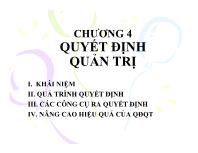 Bài giảng Chương 4: Quyết định quản trị (tiếp theo)