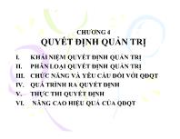 Bài giảng Chương 4: Quyết định quản trị (tiếp)