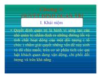 Bài giảng Chương 4: Quyết định quản trị (tiết 2)