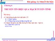 Bài giảng Chương 4: Truyền tín hiệu qua mạch tuyến tính