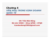 Bài giảng Chương 4: Văn hóa trong kinh doanh quốc tế