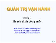 Bài giảng Chương 4a: Hoạch định công suất