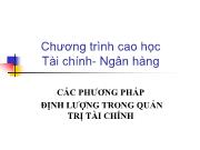 Bài giảng Chương 5: Các phương pháp định lượng trong phân tích tài chính dự án đầu tư