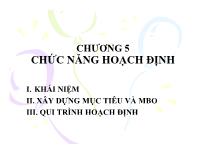 Bài giảng Chương 5: Chức năng hoạch định (tiếp theo)