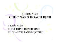 Bài giảng Chương 5: Chức năng hoạch định (tiết 1)