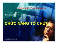 Bài giảng Chương 5: Chức năng tổ chức (tiếp theo)