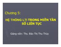 Bài giảng Chương 5: Hệ thống lti trong miền tần số liên tục