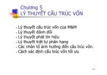 Bài giảng Chương 5: Lý thuyết cấu trúc vốn