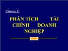 Bài giảng Chương 5:  Phân tích tài chính doanh nghiệp