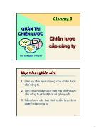 Bài giảng  Chương 6: Chiến lược cấp công ty