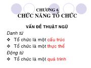 Bài giảng Chương 6: Chức năng tổ chức (tiếp theo)