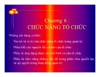 Bài giảng Chương 6 : Chức năng tổ chức (tiết 1)