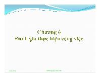 Bài giảng Chương 6: Đánh giá thực tiễn công việc