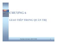 Bài giảng Chương 6: Giao tiếp trong quản trị