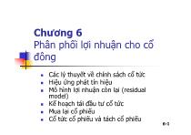 Bài giảng Chương 6: Phân phối lợi nhuận cho cổ đông