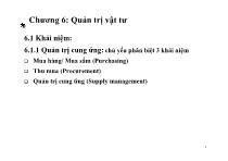 Bài giảng Chương 6: Quản trị vật tư