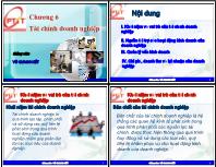 Bài giảng Chương 6: Tài chính doanh nghiệp - Vũ Quang Kết