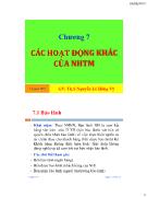 Bài giảng Chương 7: Các hoạt động khác của ngân hàng thương mại