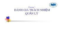 Bài giảng Chương 7: Đánh giá trách nhiệm quản lý (tiếp)