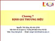 Bài giảng Chương 7: Định giá thương hiệu