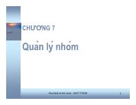 Bài giảng Chương 7: Quản lý nhóm