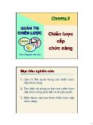 Bài giảng Chương 8: Chiến lược cấp chức năng