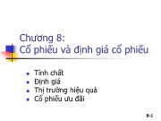 Bài giảng Chương 8: Cổ phiếu và định giá cổ phiếu